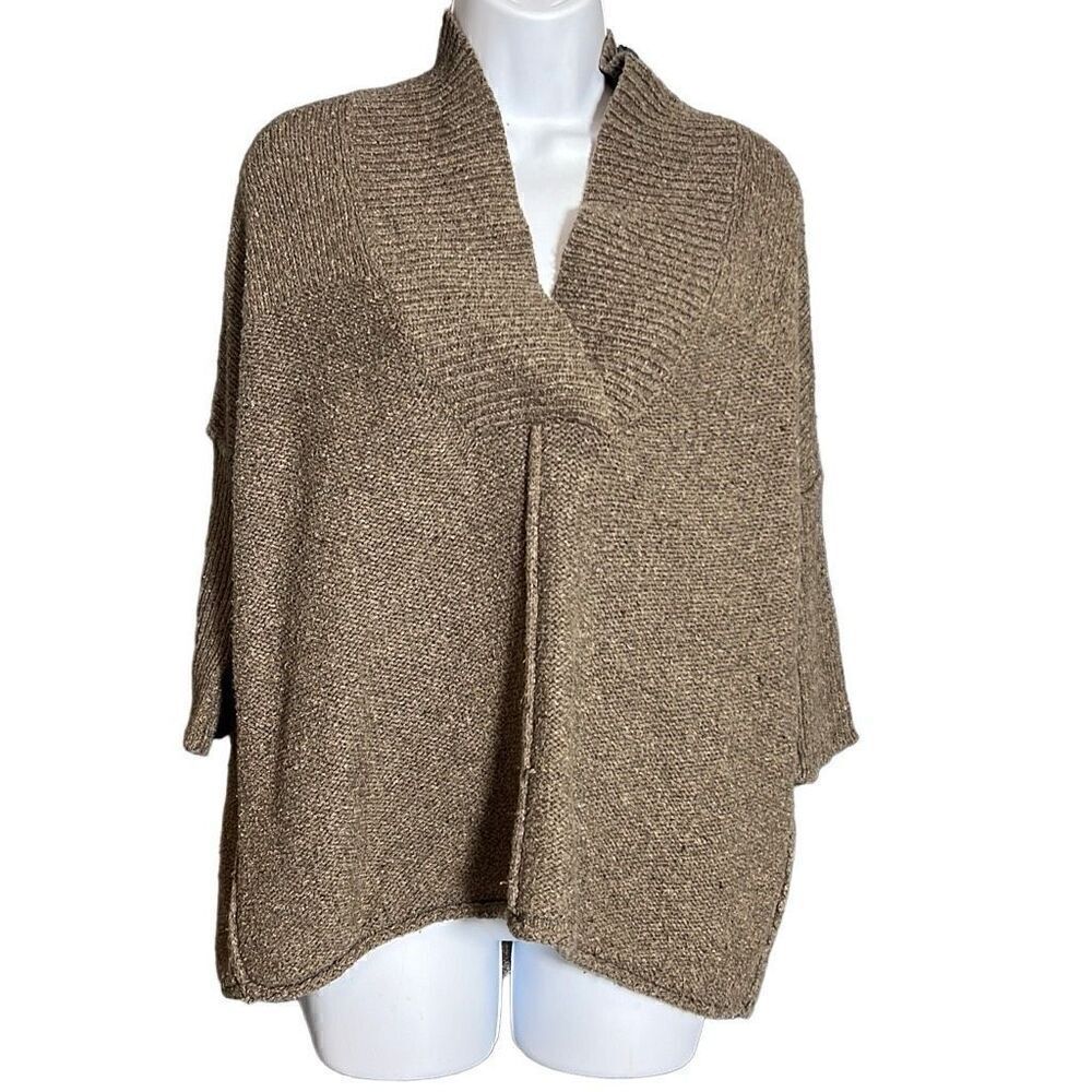 Chunky V Neck 3/4 Sleeve Sweater